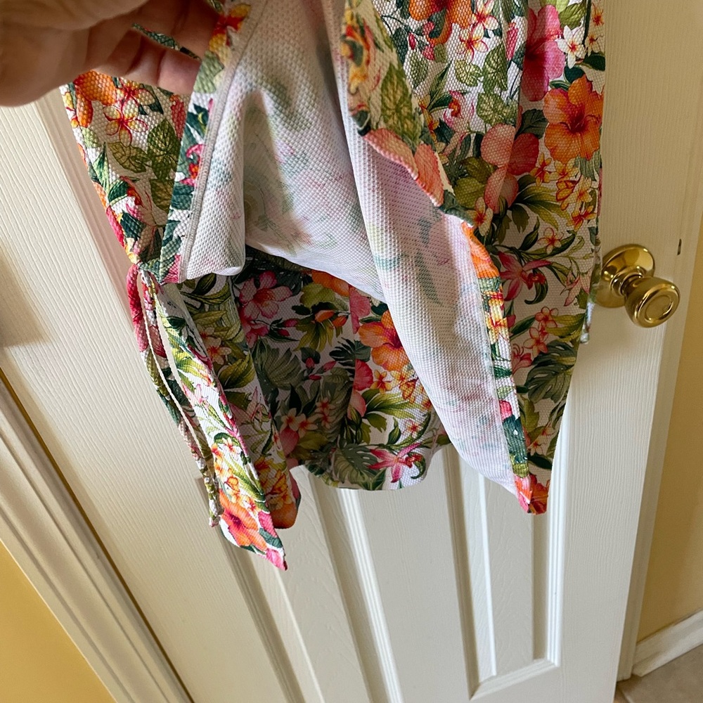 Tommy Bahama Floral Swim Cover-Up Dress Size S 🌺 Tropical Tie Side - Picture 5 of 7